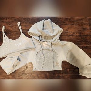 Free people cropped hoodie and tank top